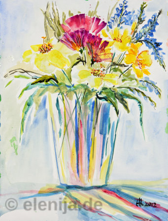 Blumenstrauß in Vase, von Elenija