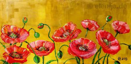 Mohn in Gold, von Elenija