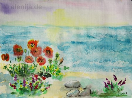 Mohn am Meer 1, von Elenija