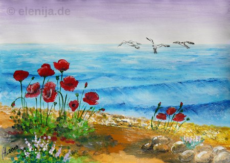 Mohn am Meer 2, von Elenija