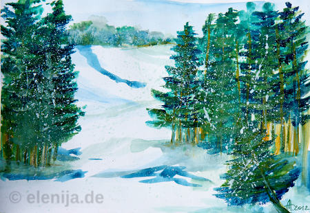 Winter im Wald, von Elenija